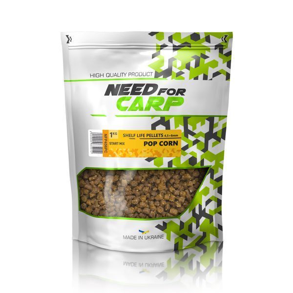 Shelf Life Pellets 1kg START MIX 4,5+6mm - Pop Corn NFP456PC фото